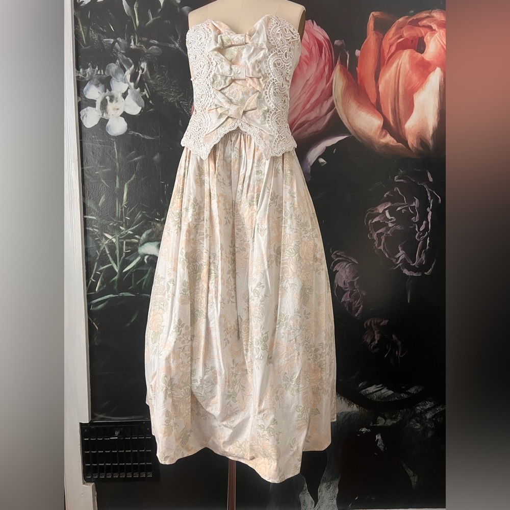 NWT McClintock cotton & lace floral garden party/ summer wedding guest dress